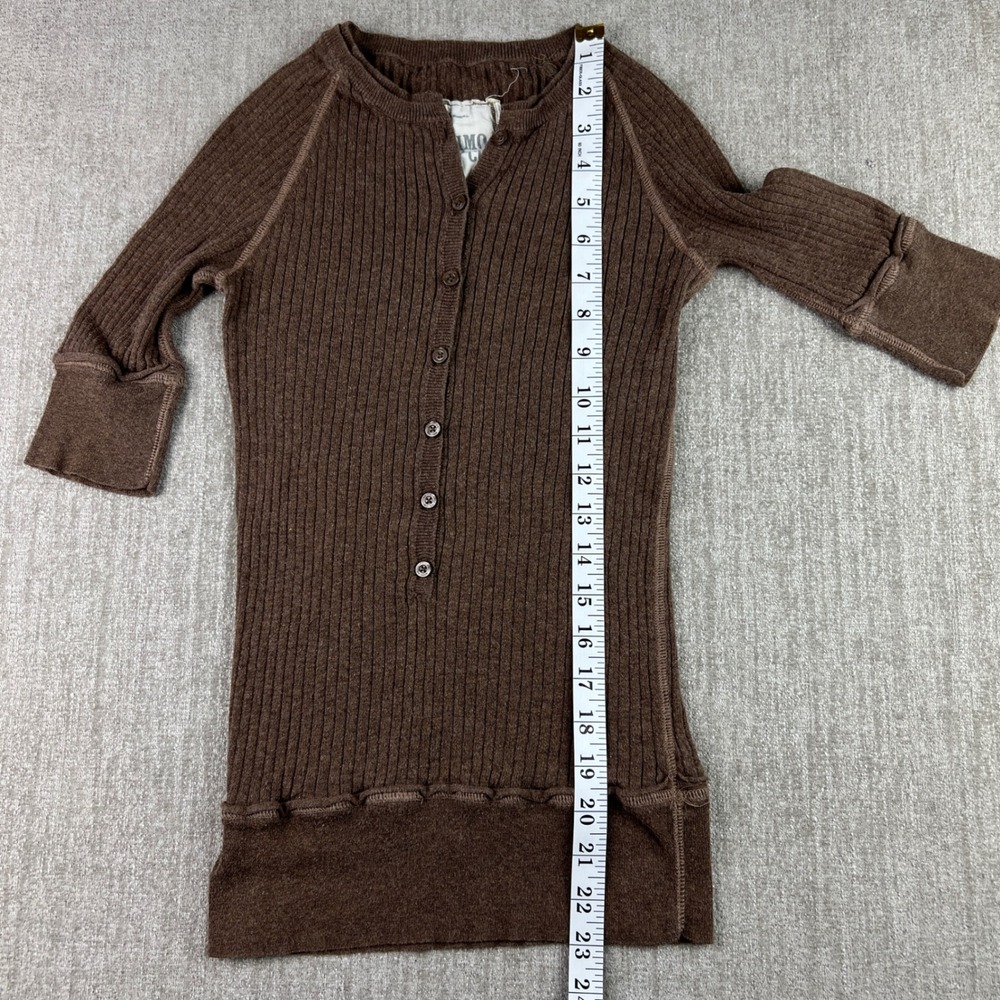 Mossimo Supply Co Brown Ribbed Knit Henley Top Womens Medium Y2K Bella Swan - Picture 4 of 8